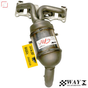 Catalisador com Coletor do motor e duas entradas de Sondas Fiat Uno 1.0 1.4 Evo 2010 a 2014